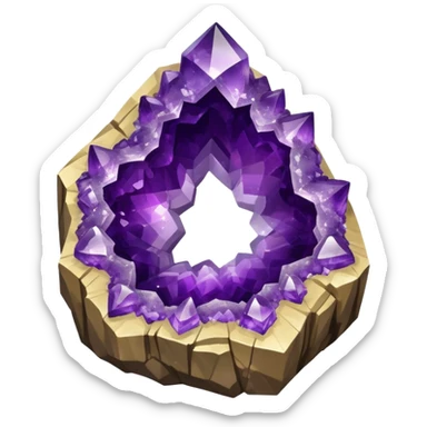 amethyst gem cluster geode sticker