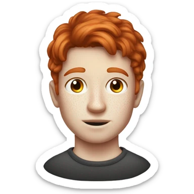 Red hair white boy freckle sticker