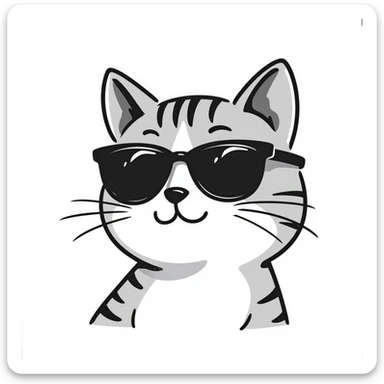 a cat wearing sunglasses sticker