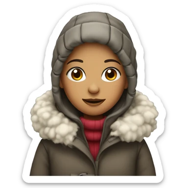 cozy girl in a winter coat sticker