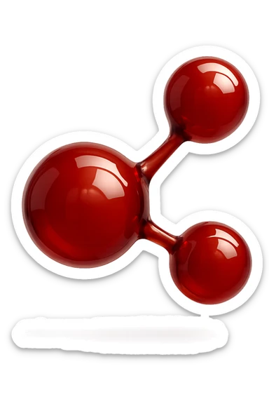 molecola chimica rossa 3d sticker