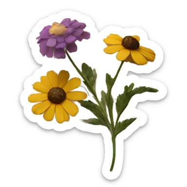 book with some pressed flowers on the pages realistic flowers pressing sticker