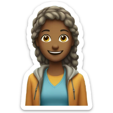 smiling girls in outdoor scene sticker