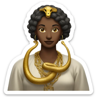 Priestess with golden snake  sticker