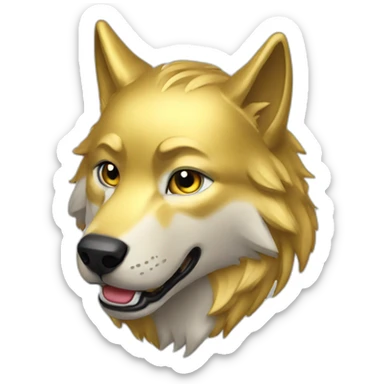 Gold wolf sticker