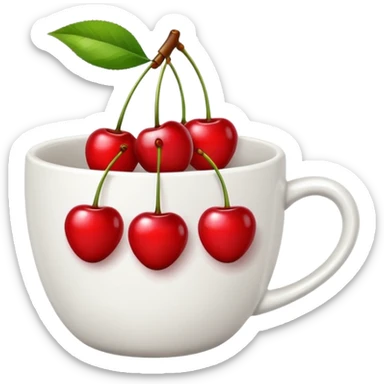 5pcs Fruit Cherry red on a cup sticker