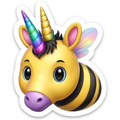 Bee with unicornhorn sticker
