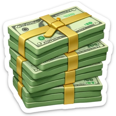 Tons of money stacked on eachother so much it could buy a lot of stuff sticker