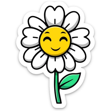 sad flower with a sad face sticker