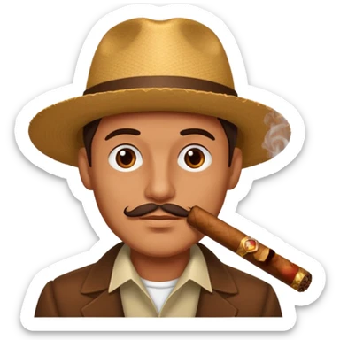 Guy face with cigar sticker