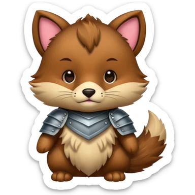 armored cute animal sticker