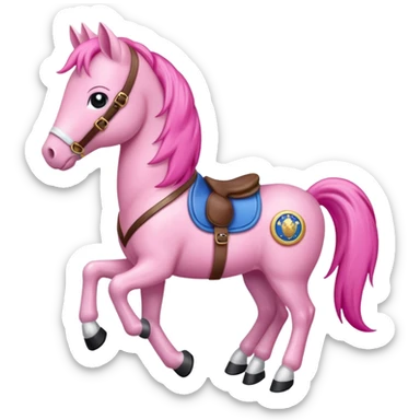 pink pony with a club stamp on its flank sticker