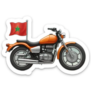 quelqu'un sur une moto avec le drapeau du Maroc derrière sticker
