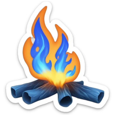 Blue spread flame, just blue color sticker