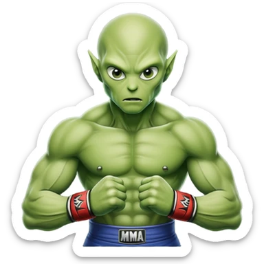 alien MMA fighter sticker