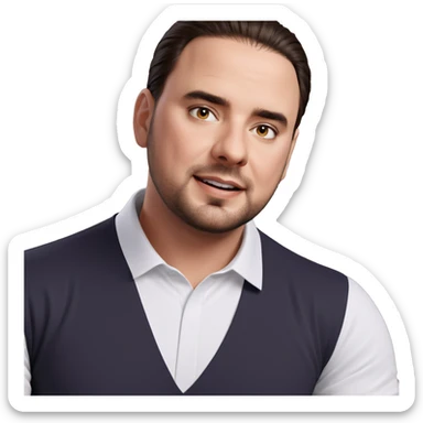 male portrait in white shirt sticker