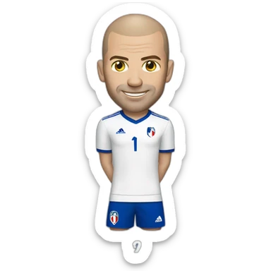 Zinedine Zidane with France shirt sticker