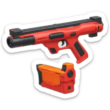 red nerf gun sticker