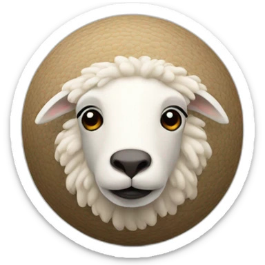 3d sphere with a cartoon Sheep skin texture with Eye of Horus sticker