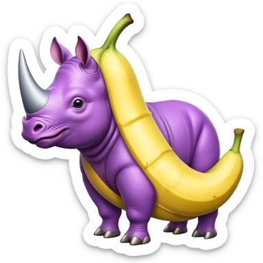 Purple rhino wrapped in banana sticker