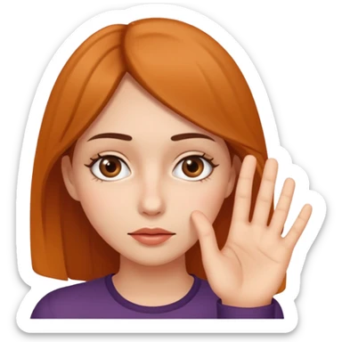 Mulher tampando o rosto,mas tirando um dedo e olhando sticker