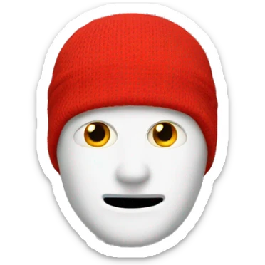 White man one, red ski mask sticker