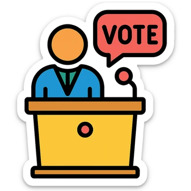 politics icon lineal color sticker