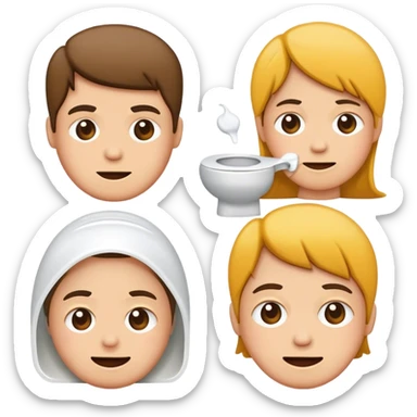 Generate pictograms of words me, you, them, bad, good, toilet, eat. - using wcag 2.1 guidelines.  sticker