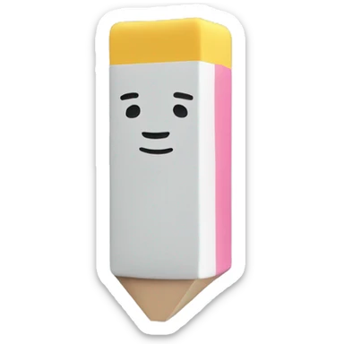 cute pencil eraser sticker