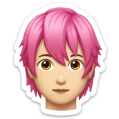 sukuna jujutsi kaisen pink hair male sticker