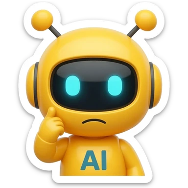 cute yellow emoji, AI chatbot mascot,
thinking expression,
simple cartoon style,
transparent background sticker