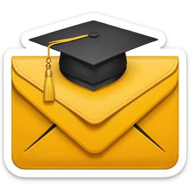 sobre manila amarillo con un logo de graduación 2017 sticker