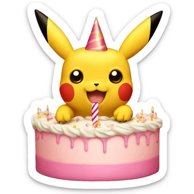 Pikachu birthday sticker