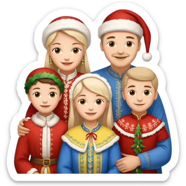  Ukrainian Christmas family gathering  sticker