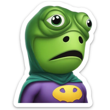 worry-frog-in-superhero-custume sticker
