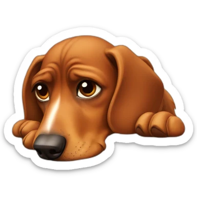 Sad teckel sticker