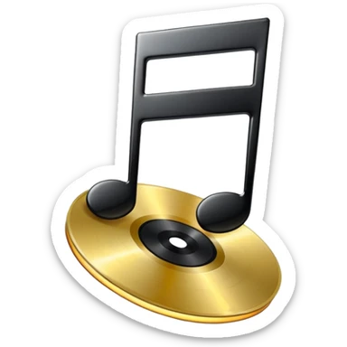 music note with a music disc sticker