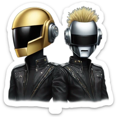 Daft punk robots as punks with mohawks sticker