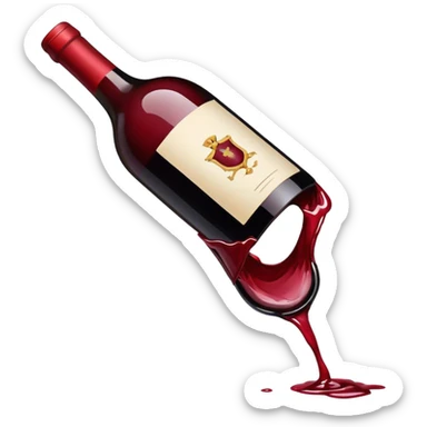 broken wine bottle sticker