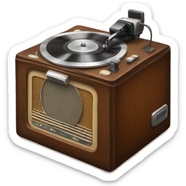 Vintage record player sticker