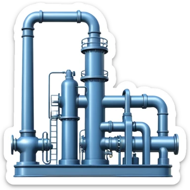 oil pumping station steel shiny sticker