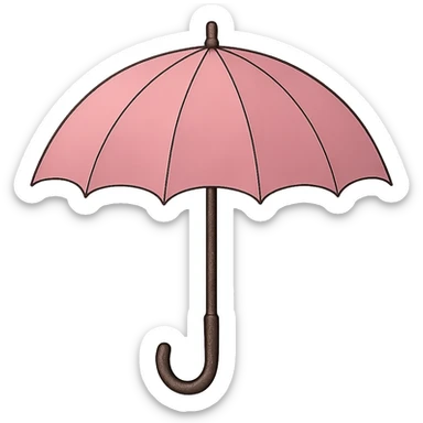 pink umbrella, digital illustration sticker