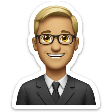 happy inspired male teacher in glasses sticker