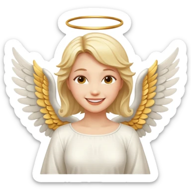 Female angel with wings joyful sticker