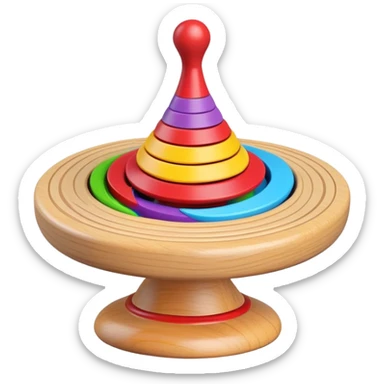 spinning top toy with swirling motion lines, fun and dynamic sticker