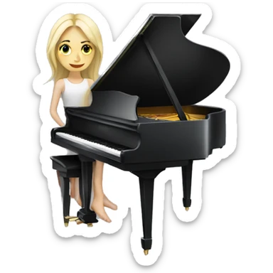  skinny slavic blonde girl in the piano sticker