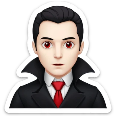 vampire with coat long collars with tie sticker