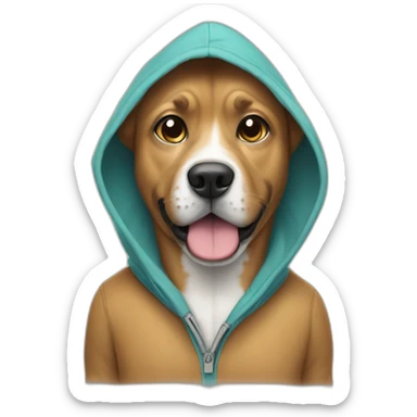Dog wearded a hoodie sticker