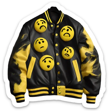 a cool yellow and black marbled school varsity jacket that KSI would wear (jacket ONLY sticker