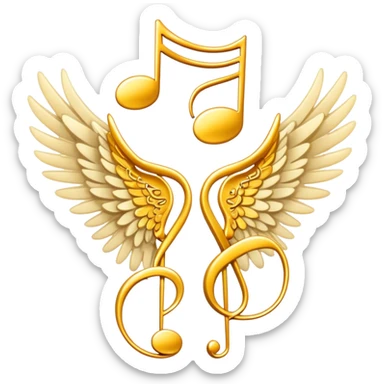 angel wings music sticker